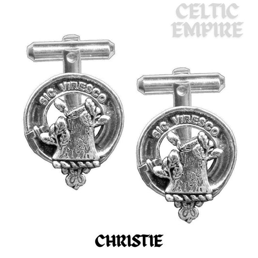 Christie Family Clan Crest Scottish Cufflinks; Pewter, Sterling Silver and Karat Gold