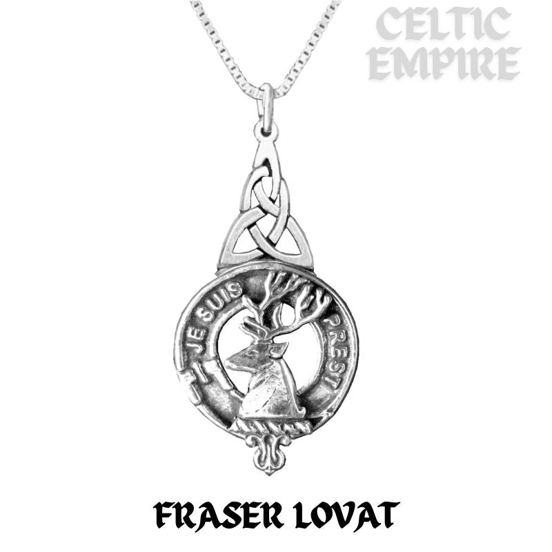 Fraser Lovat Family Clan Crest Interlace Drop Pendant