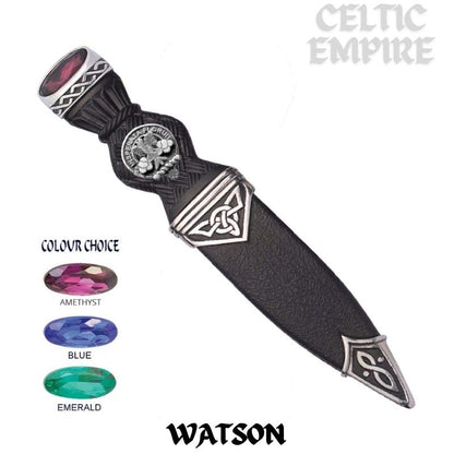 Watson Interlace Family Clan Crest Sgian Dubh, Scottish Knife