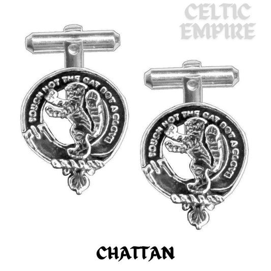 Chattan Family Clan Crest Scottish Cufflinks; Pewter, Sterling Silver and Karat Gold