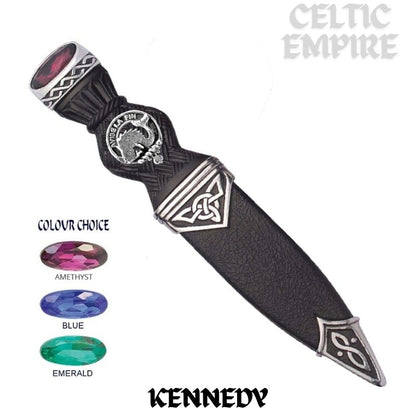 Kennedy Interlace Family Clan Crest Sgian Dubh, Scottish Knife