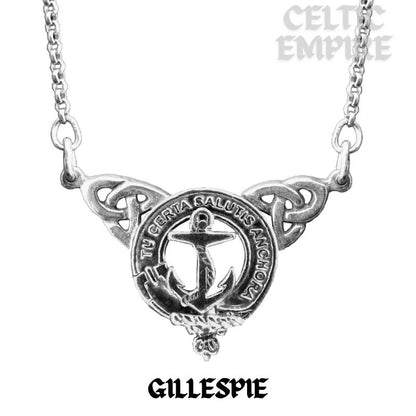 Gillespie Family Clan Crest Double Drop Pendant