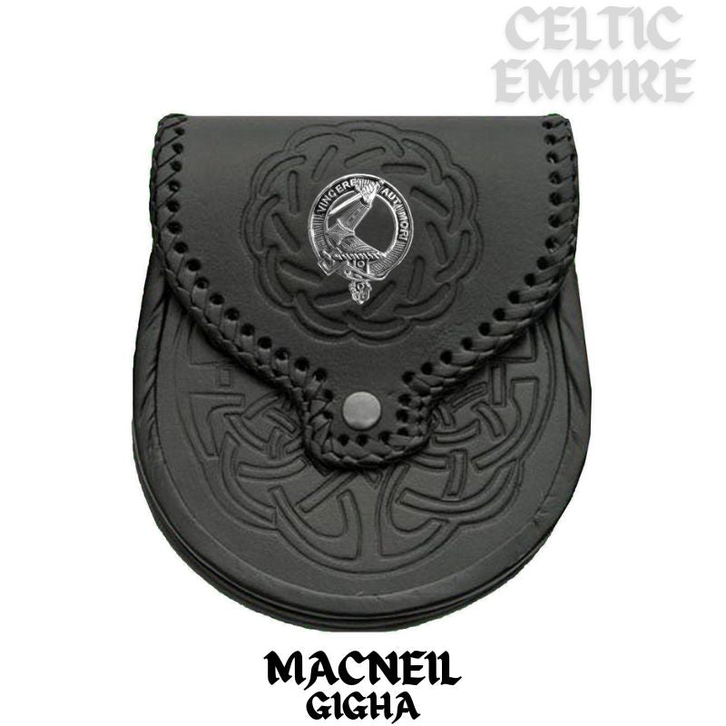 MacNeill Gigha & Colonsay Scottish Family Clan Badge Sporran, Leather