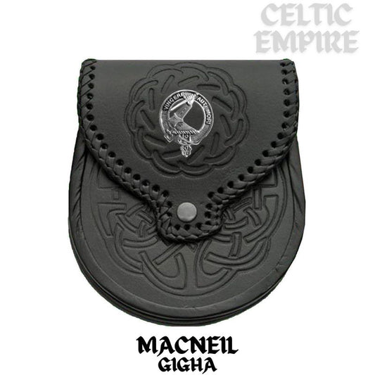 MacNeill Gigha & Colonsay Scottish Family Clan Badge Sporran, Leather