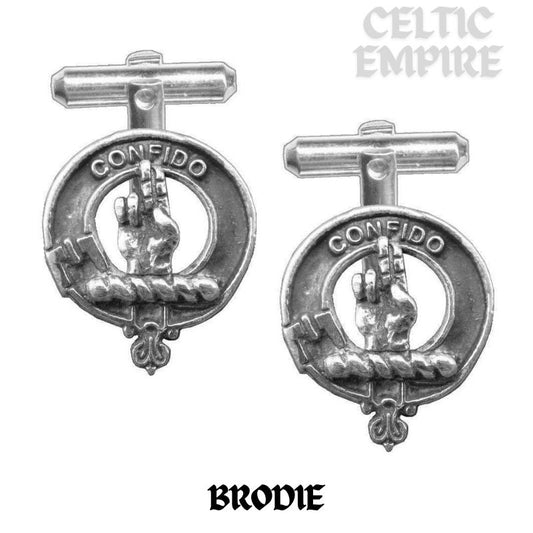 Brodie Family Clan Crest Scottish Cufflinks; Pewter, Sterling Silver and Karat Gold
