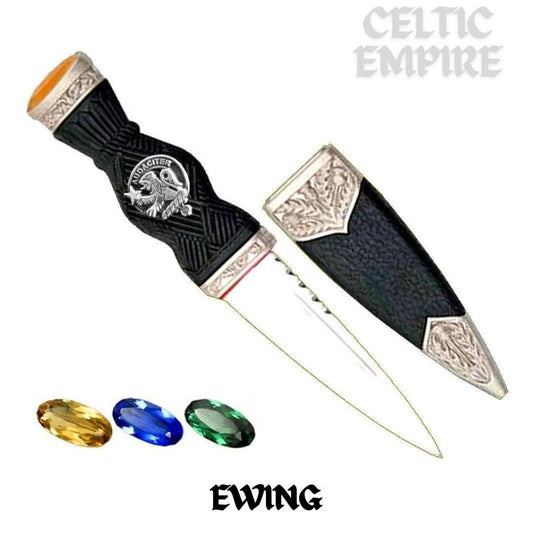 Ewing Family Clan Crest Sgian Dubh, Scottish Knife