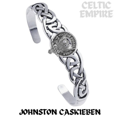 Johnston (Caskieben) Family Clan Crest Celtic Cuff Bracelet