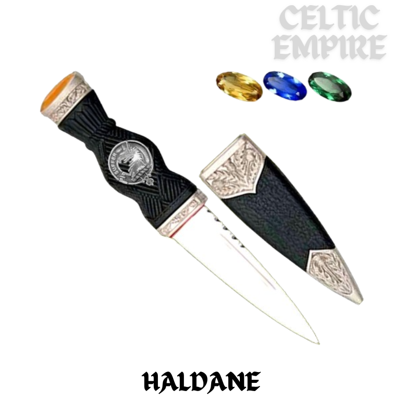 Haldane Family Clan Crest Sgian Dubh, Scottish Knife