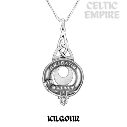 Kilgour Family Clan Crest Interlace Drop Pendant