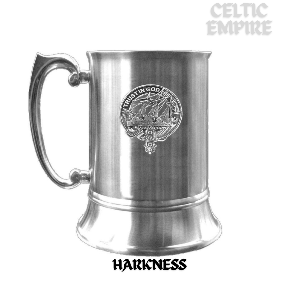 Harkness Scottish Family Clan Crest Badge Tankard