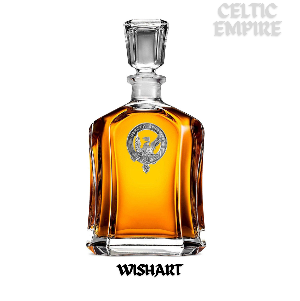 Wishart Family Clan Crest Badge Whiskey Decanter