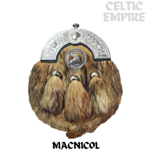 MacNicol Scottish Family Clan Crest Badge Dress Fur Sporran