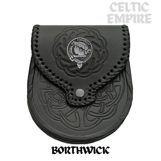 Borthwick Scottish Family Clan Badge Sporran, Leather