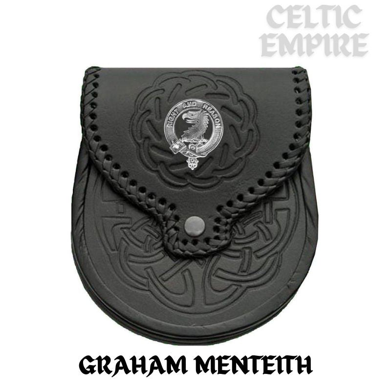 Graham (Menteith) Scottish Family Clan Badge Sporran, Leather
