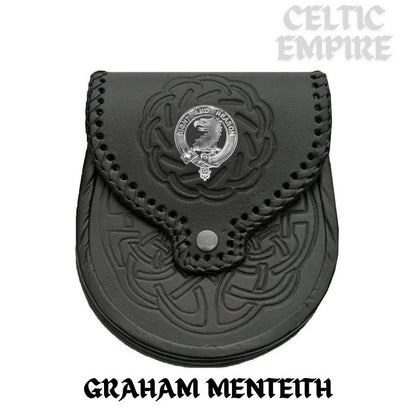 Graham (Menteith) Scottish Family Clan Badge Sporran, Leather