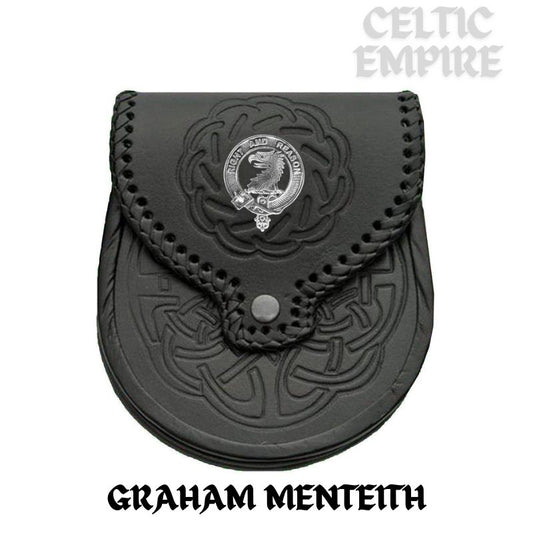 Graham (Menteith) Scottish Family Clan Badge Sporran, Leather