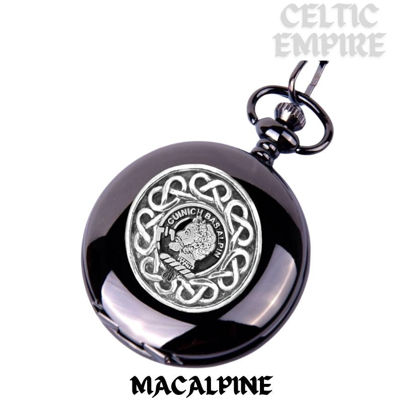 MacAlpine Scottish Family Clan Crest Pocket Watch