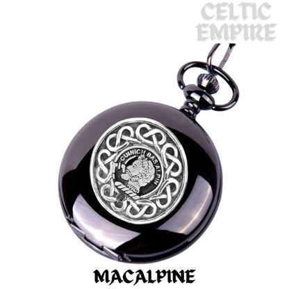 MacAlpine Scottish Family Clan Crest Pocket Watch