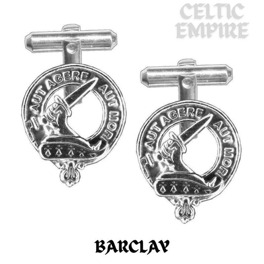 Barclay Family Clan Crest Scottish Cufflinks; Pewter, Sterling Silver and Karat Gold