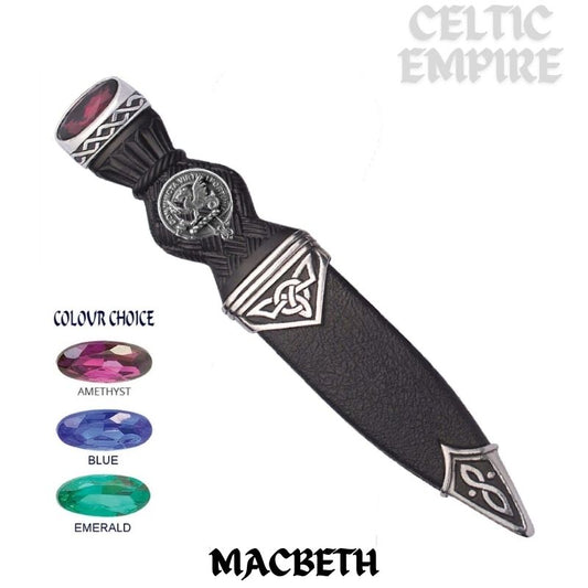 MacBeth Interlace Family Clan Crest Sgian Dubh, Scottish Knife
