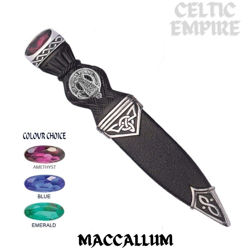 MacCallum Interlace Family Clan Crest Sgian Dubh, Scottish Knife