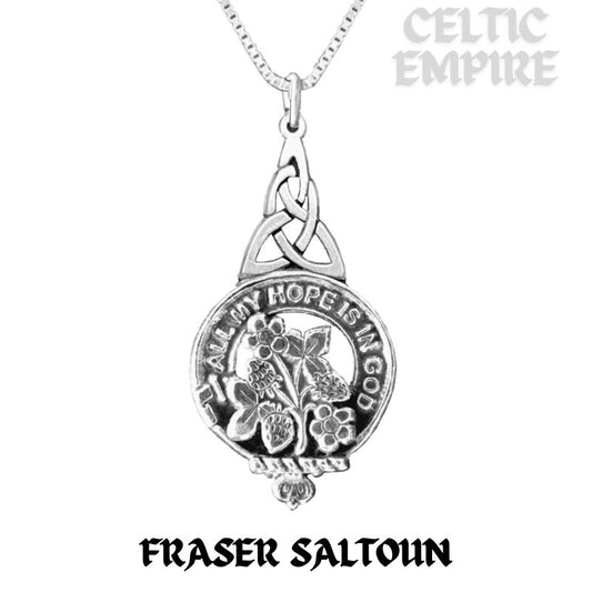 Fraser Saltoun Family Clan Crest Double Drop Pendant