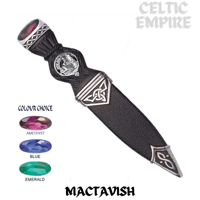 MacTavish Interlace Family Clan Crest Sgian Dubh, Scottish Knife