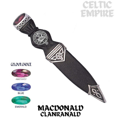 MacDonald (Family ClanRanald) Interlace Family Clan Crest Sgian Dubh, Scottish Knife