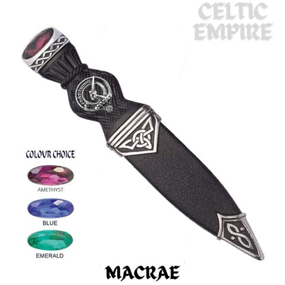 MacRae Interlace Family Clan Crest Sgian Dubh, Scottish Knife