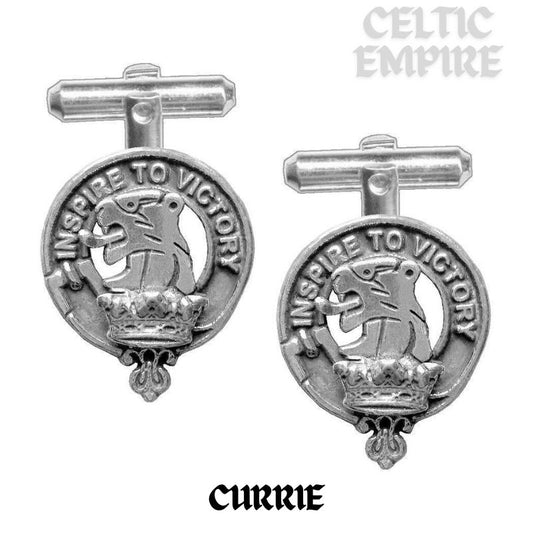 Currie Family Clan Crest Scottish Cufflinks; Pewter, Sterling Silver and Karat Gold