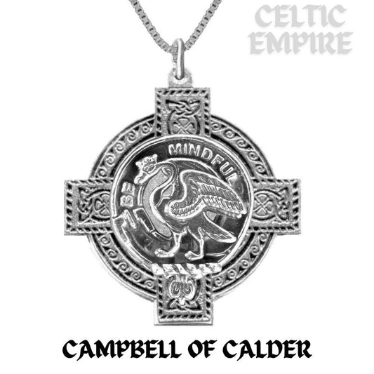 Campbell Calder Family Clan Crest Celtic Cross Pendant Scottish