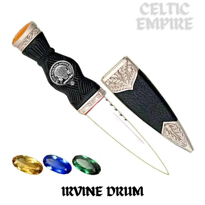 Irvine (Drum) Family Clan Crest Sgian Dubh, Scottish Knife