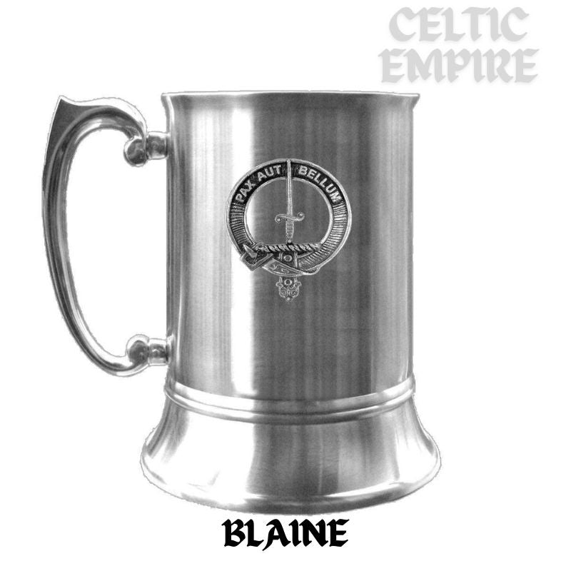 Blaine Scottish Family Clan Crest Badge Tankard