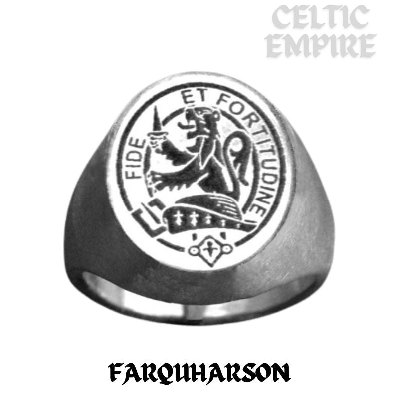 Farquharson Scottish Family Clan Ring Sterling Silver, Family Crest, Seal, - All Clans