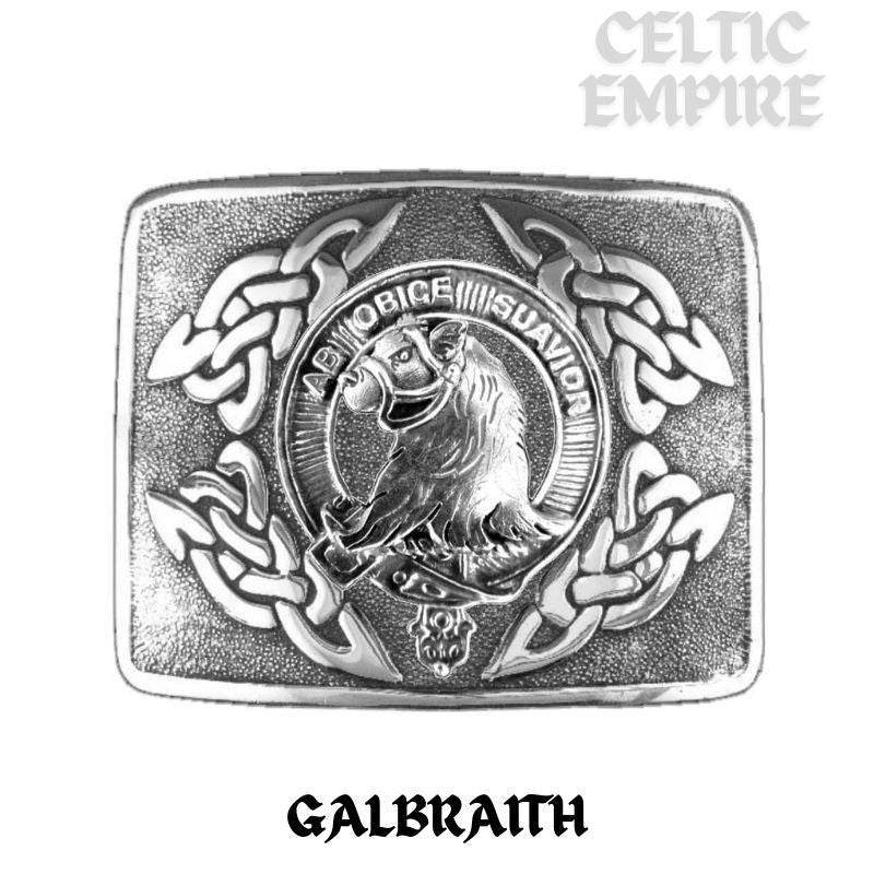 Galbraith Family Clan Crest Interlace Kilt Belt Buckle