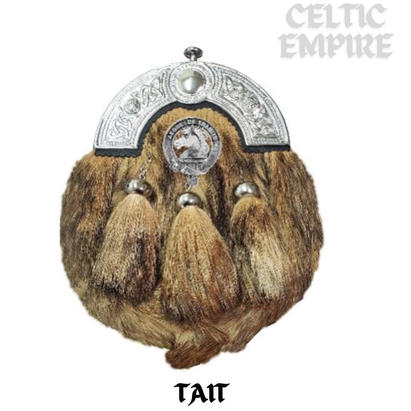 Tait Scottish Family Clan Crest Badge Dress Fur Sporran