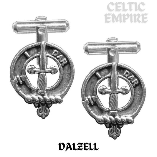 Dalzell Family Clan Crest Scottish Cufflinks; Pewter, Sterling Silver and Karat Gold