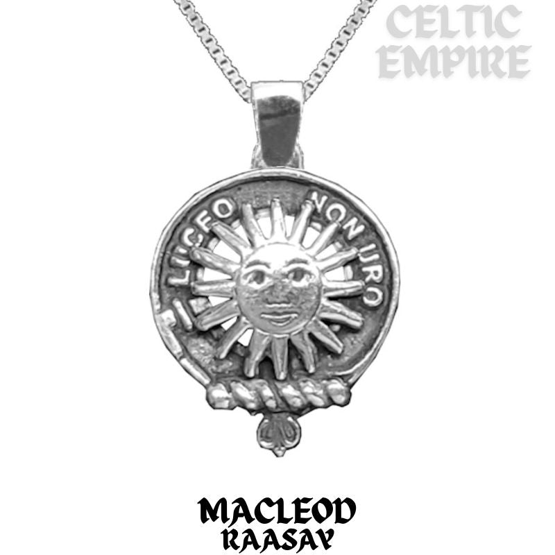 MacLeod (Raasay) Large 1" Scottish Family Clan Crest Pendant - Sterling Silver
