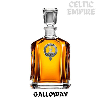 Galloway Family Clan Crest Badge Whiskey Decanter