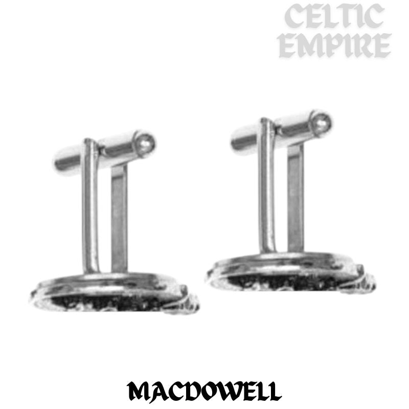 MacDowall Family Clan Crest Scottish Cufflinks; Pewter, Sterling Silver and Karat Gold