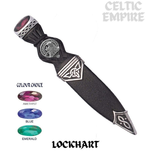 Lockhart Interlace Family Clan Crest Sgian Dubh, Scottish Knife