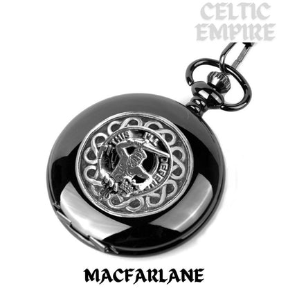 MacFarlane Scottish Family Clan Crest Pocket Watch