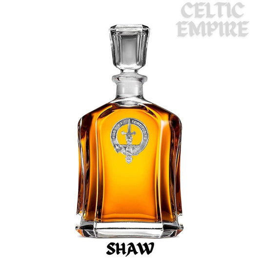 Shaw Family Clan Crest Badge Skye Decanter