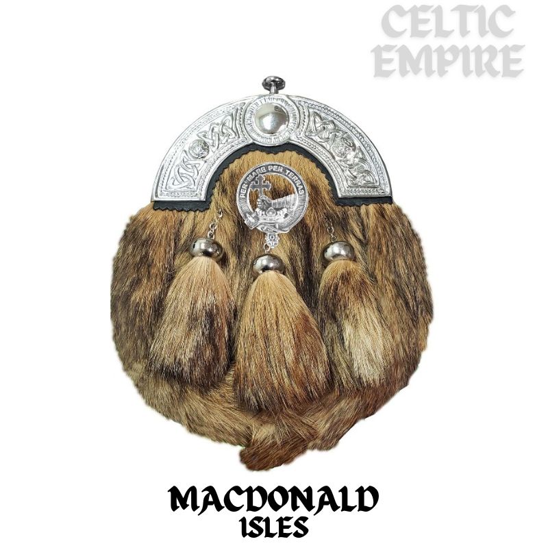 MacDonald (Isles) Scottish Family Clan Crest Badge Dress Fur Sporran