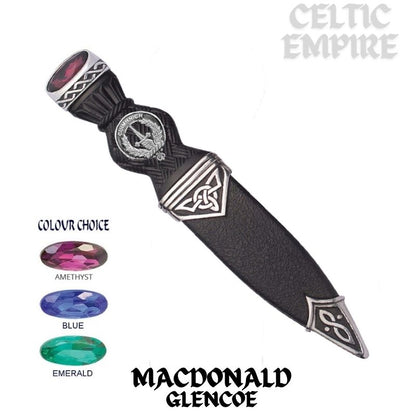 MacDonald (Glencoe) Interlace Family Clan Crest Sgian Dubh, Scottish Knife