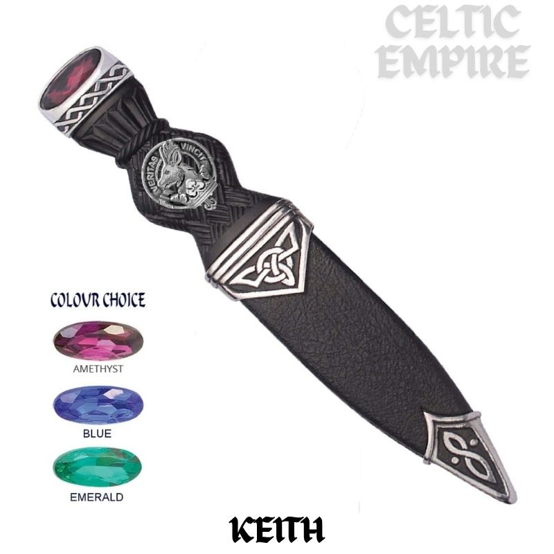 Keith Interlace Family Clan Crest Sgian Dubh, Scottish Knife