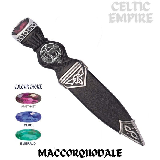 MacCorqudale Interlace Family Clan Crest Sgian Dubh, Scottish Knife