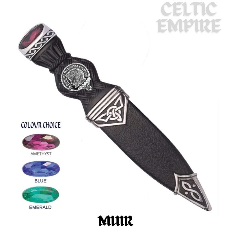 Muir Interlace Family Clan Crest Sgian Dubh, Scottish Knife