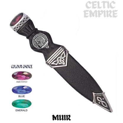 Muir Interlace Family Clan Crest Sgian Dubh, Scottish Knife