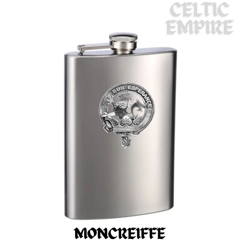 Moncreiffe Family Clan Crest Scottish Badge Stainless Steel Flask 8oz